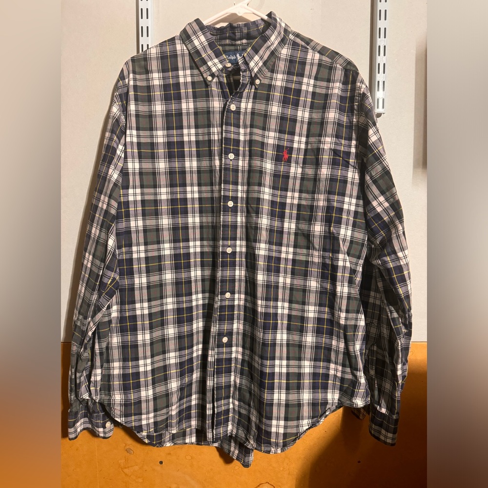 Ralph Lauren Mens Dress Shirt XL Classic Fit Long Sleeve Casual